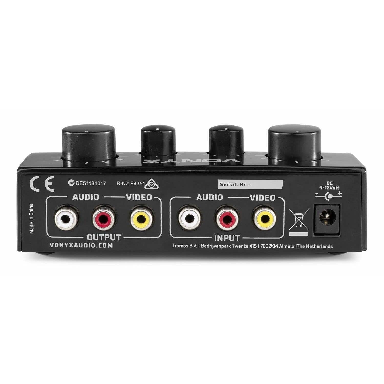 Karaokeanlage - Vonyx AV430B - Mischpult mit Mikrofonen und Kabeln - Verwandeln Sie Ihre Stereoanlage in eine echte Karaokeanlage! - Schwarz