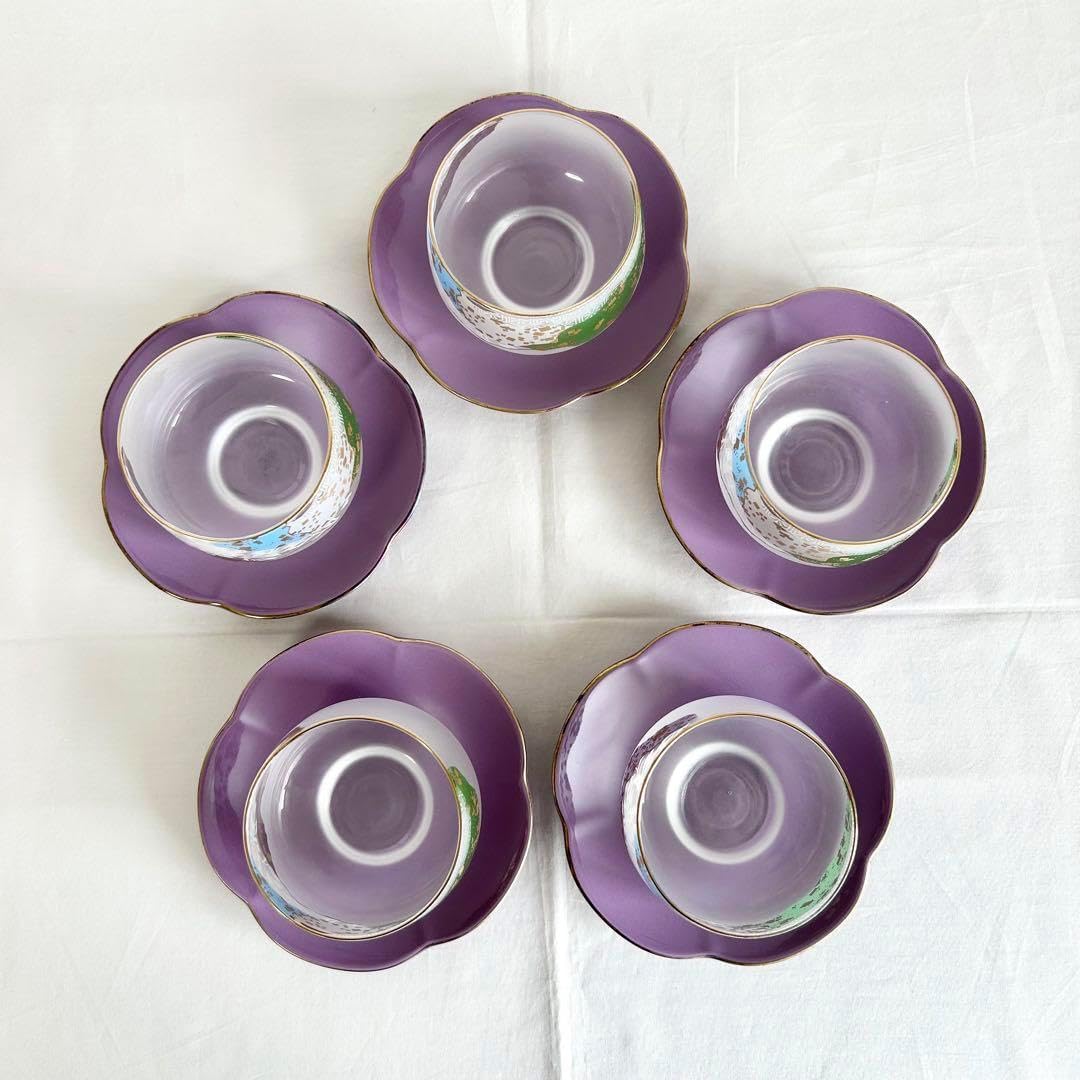 陶彩 ちぎり絵 冷茶揃 5客セット