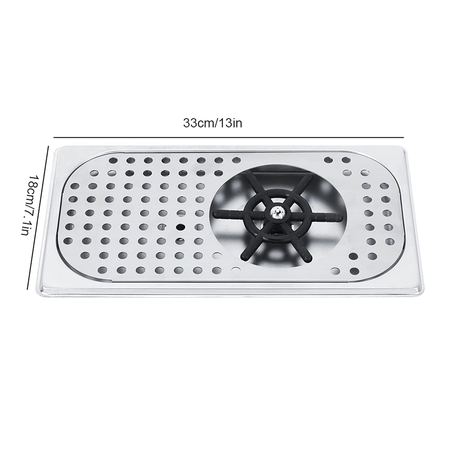 Ejoyous Lavavasos de Acero Inoxidable para Fregadero, 114 mm de Diámetro, Conexión G1/2 Pulgadas, Limpiador de Tazas y Botellas