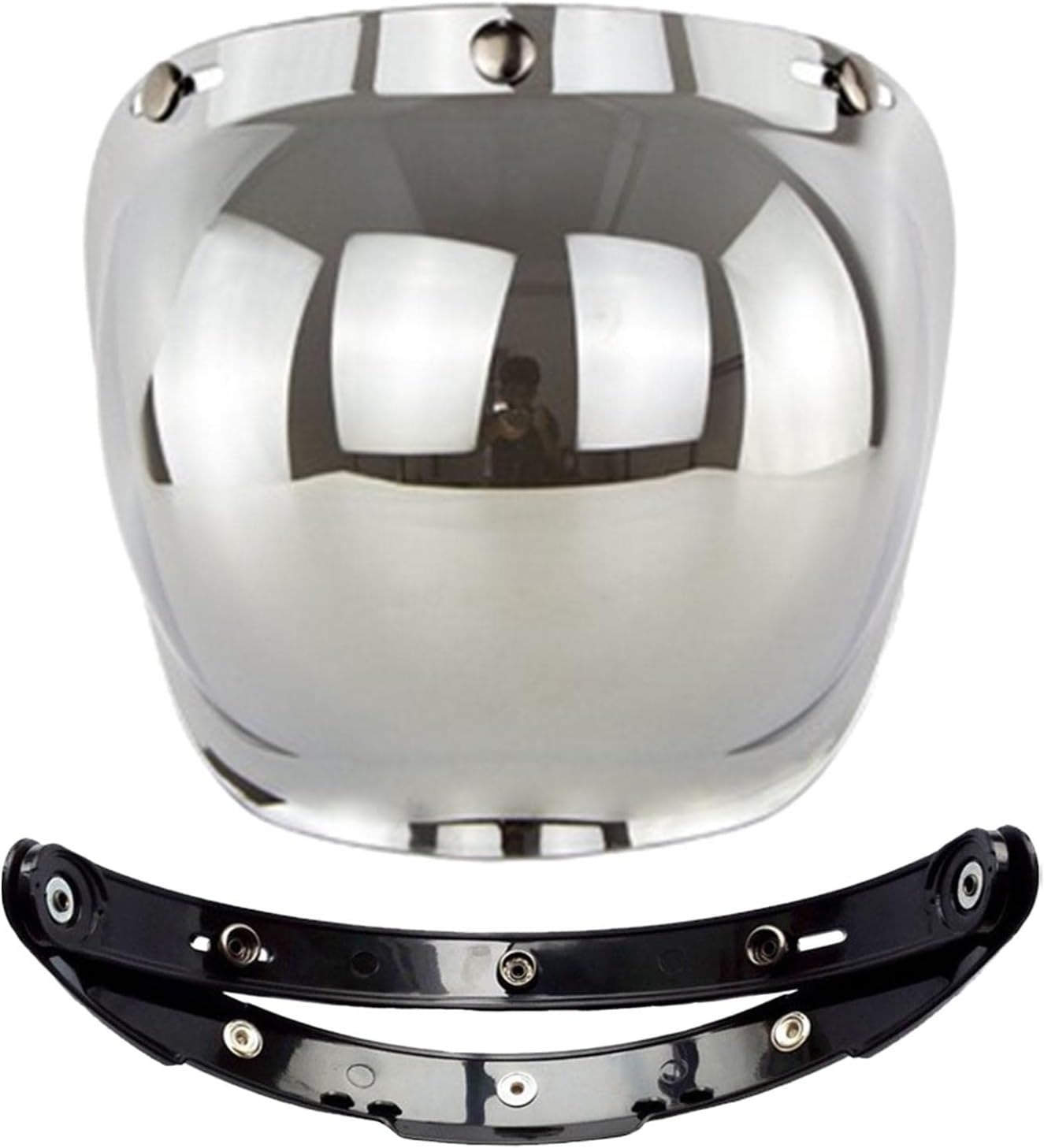 Motorcycle 3 Snap Visor Lens Shield for Open Face Helmets Silver | Motors | Parts & Accessories | Apparel & Merchandise | Helmets & Headwear | Visors