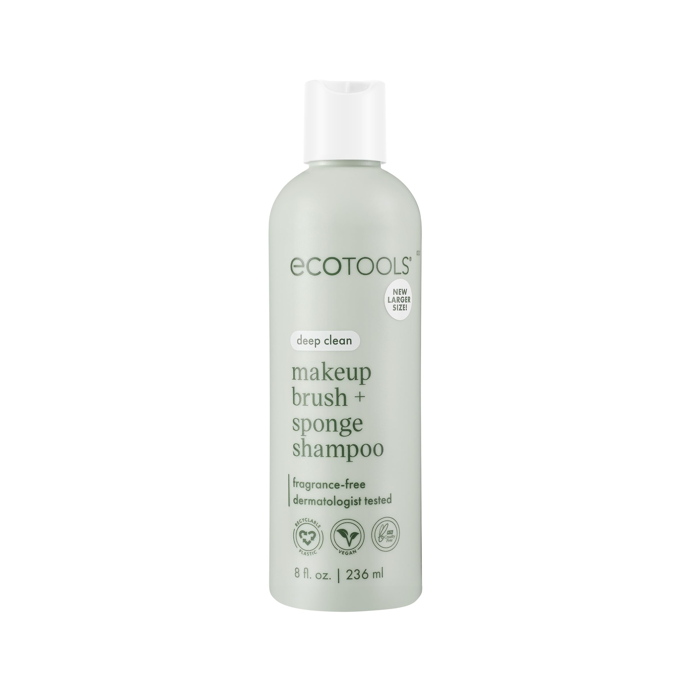 EcoTools Makeup Brush Sponge Shampoo Cleanser Deep Clean Sulfate-Free Fragrance-Free Brush Cleaner for Makeup Sponges Tools Vegan Cruelty-Free