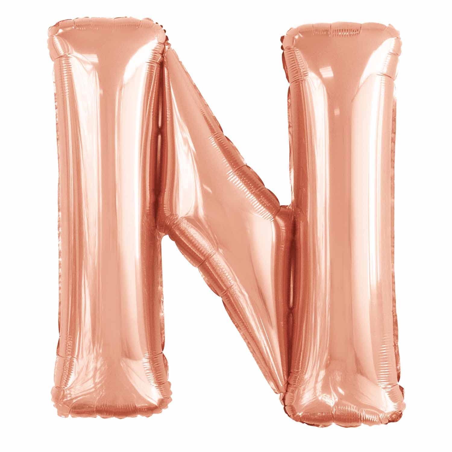Large Letter N Rose Gold