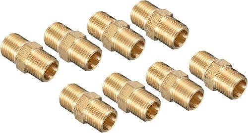 M METERXITY Paquete de 8 accesorios de tubería de rosca macho, accesorio de tubería de rosca macho hexagonal G18 x G18, adaptador de acoplador