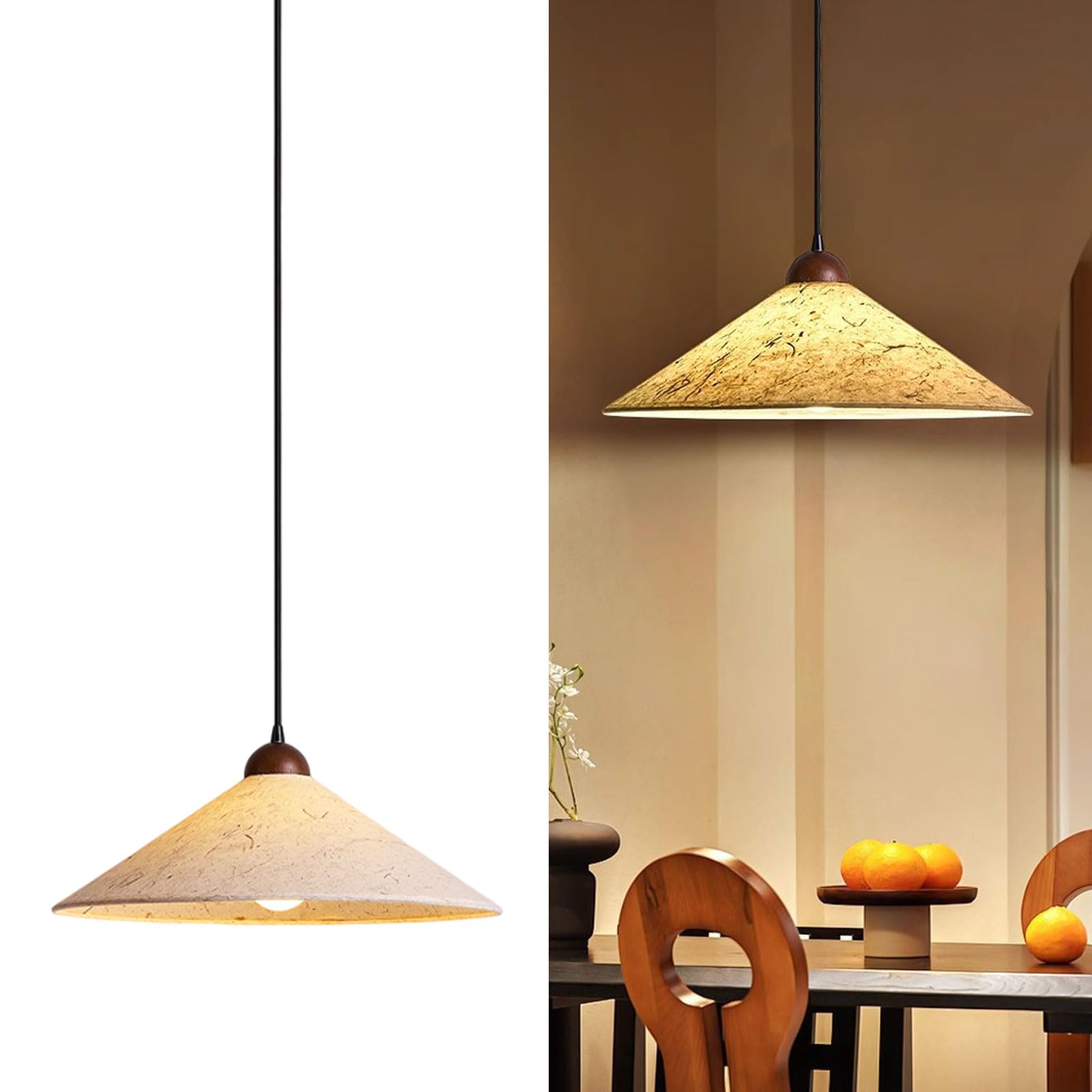 Suspension japonaise salon et chambre - Lampe ajustable papier de riz bohème
