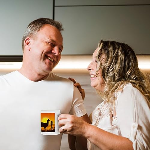 Miniatura 4 de 3dRose Lama Alpaca in Mexican Nature with Sunset in the Background 15oz Mug