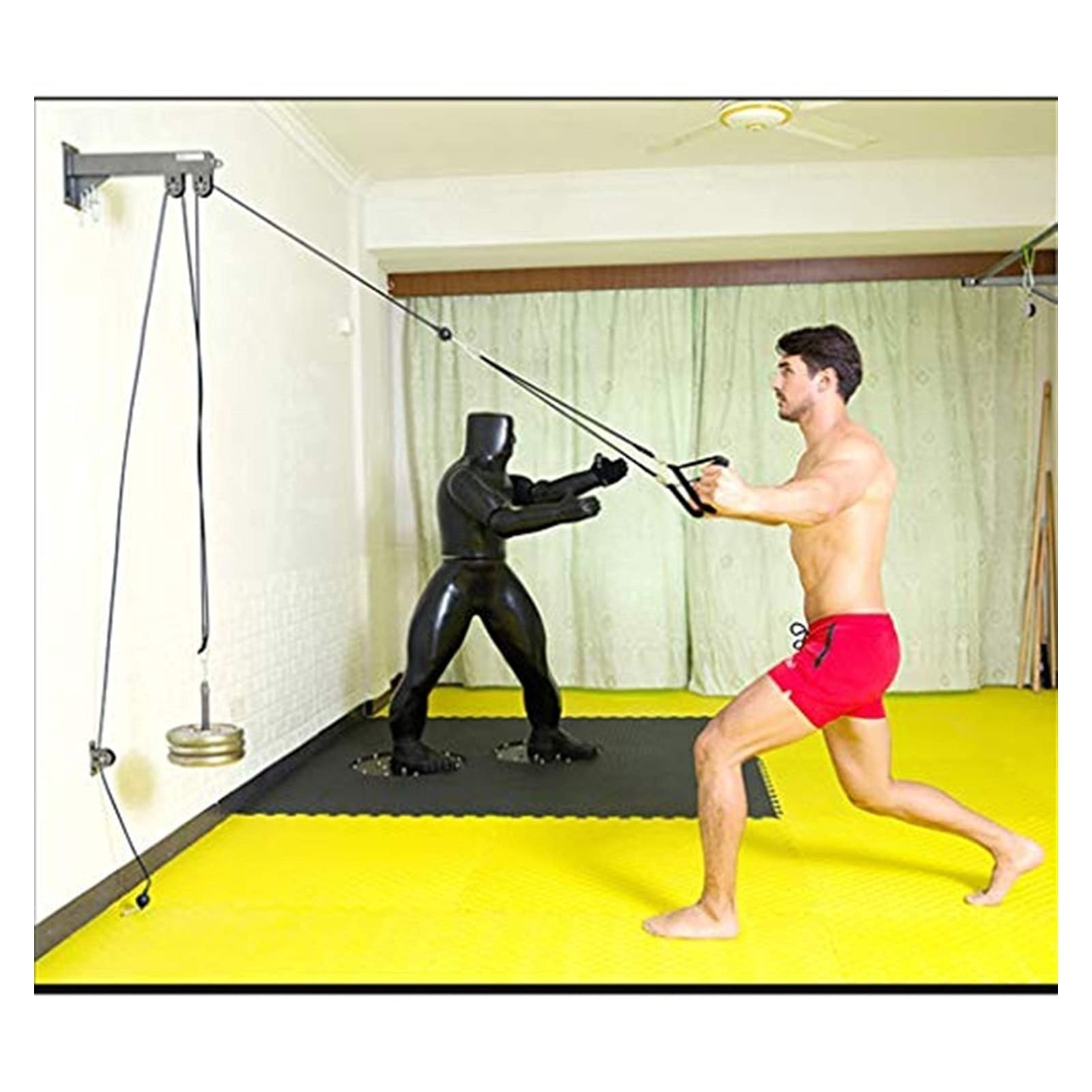 Sistema De Polea De Cable De Pared, Entrenador De Músculo Físico Completo, Adecuado para Latición De Lat, Rizo De Bíceps, Triceps Estiramientos Y Ejercicios Rectos