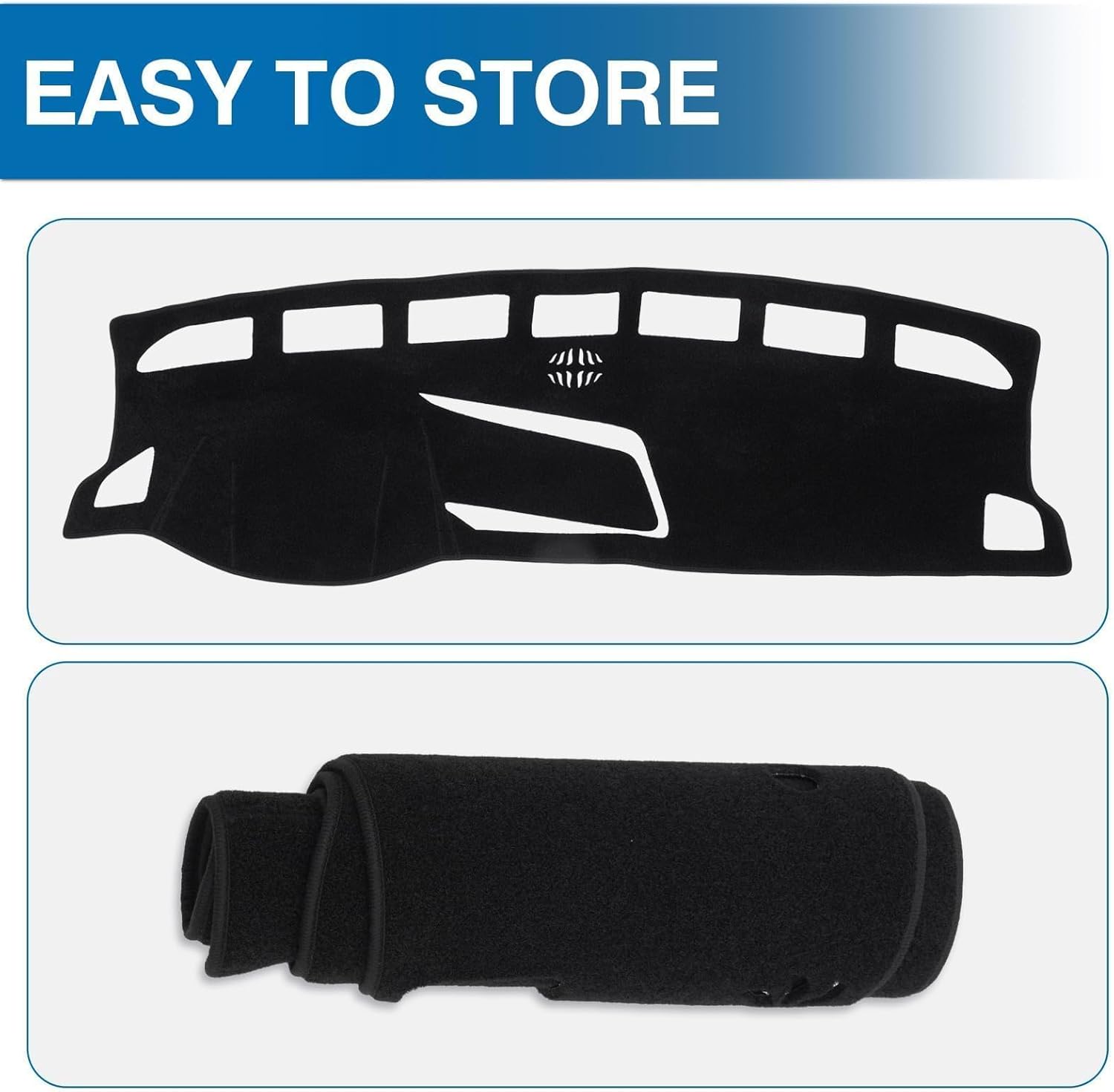 KUST Black Dash Cover for Volkswagen VW Taos (S SE SEL) 2022-2025 2026 (Only fits for Taos with Center Bin) Polyester Dashboard Cover Non-Slip Interior Accessories for VW Taos Custom Fit Dashboard Mat