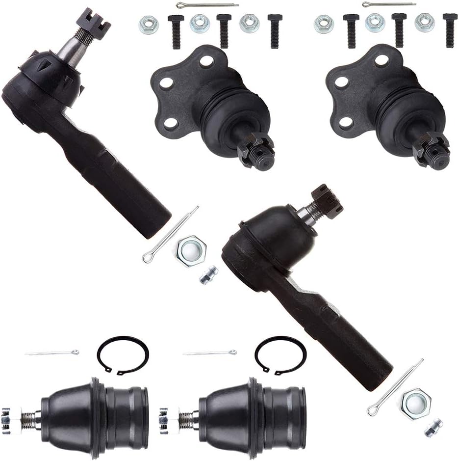 SCITOO 6PCS Set Suspension Kit Ball Joints Tie Rod Ends Ball Joints Tie Rod Ends for Dodge Dakota, for Dodge for Durango K7267 ES3446T K7242 ES3447T