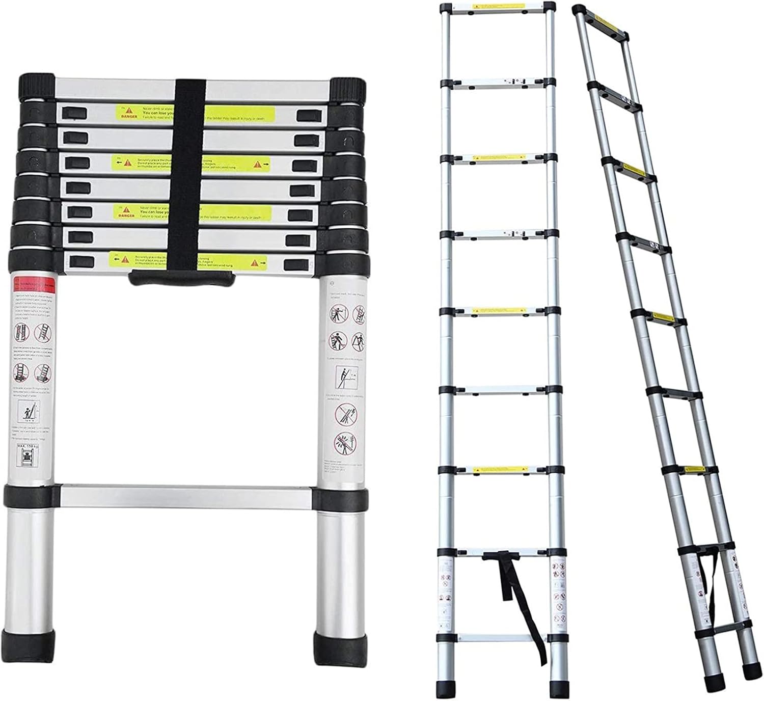 8m/ 7m/ 6.2m/ 5m/ 4.2m/ 3.8m/ 2.6m Telescoping Ladder, Aluminum Extension Ladder, Heavy Duty Telescopic Ladder for Rooftop Attic Home Outdoor, Load 150kg (Size : 1.4m/4.6ft)