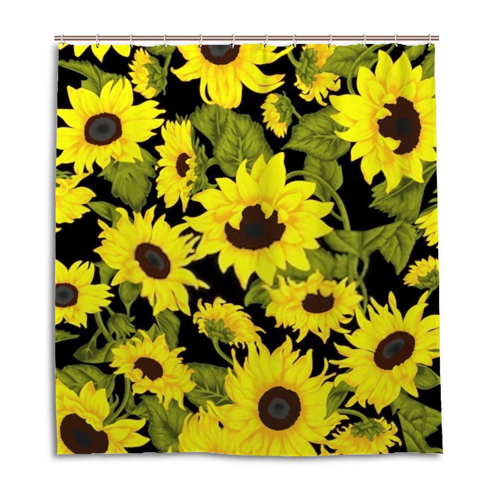 Rideau de douche en tissu polyester CHEHONG style vintage floral pour baignoire 60x72 inch