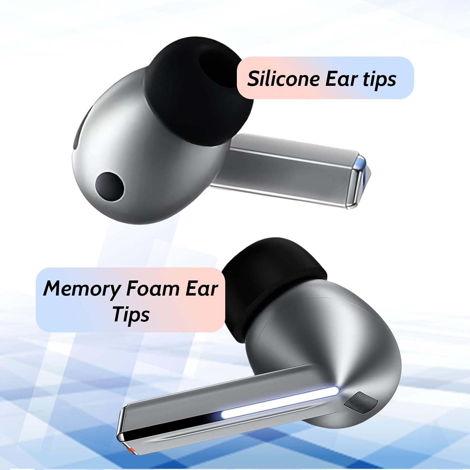 Memory Foam Earbud Tips for Galaxy Buds4 Pro/Buds3 Pro Ultimate Comfort Noise Canceling Silicone Eartips for Samsung Galaxy Buds Pro 4/Pro 3 Ear Tip Fit in Charging Case, in a Box, Mix Set image 2