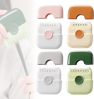 2 in 1 Hair Trimmer - Hair Trimming and Arrangement 2 in 1 Bangs Trimmer - Manual Hair Trimmer Comb - Mini Manual Hair Trimmer Comb - Multifunctional Hair Trimmer (Pink+Green+Orange+Gray)