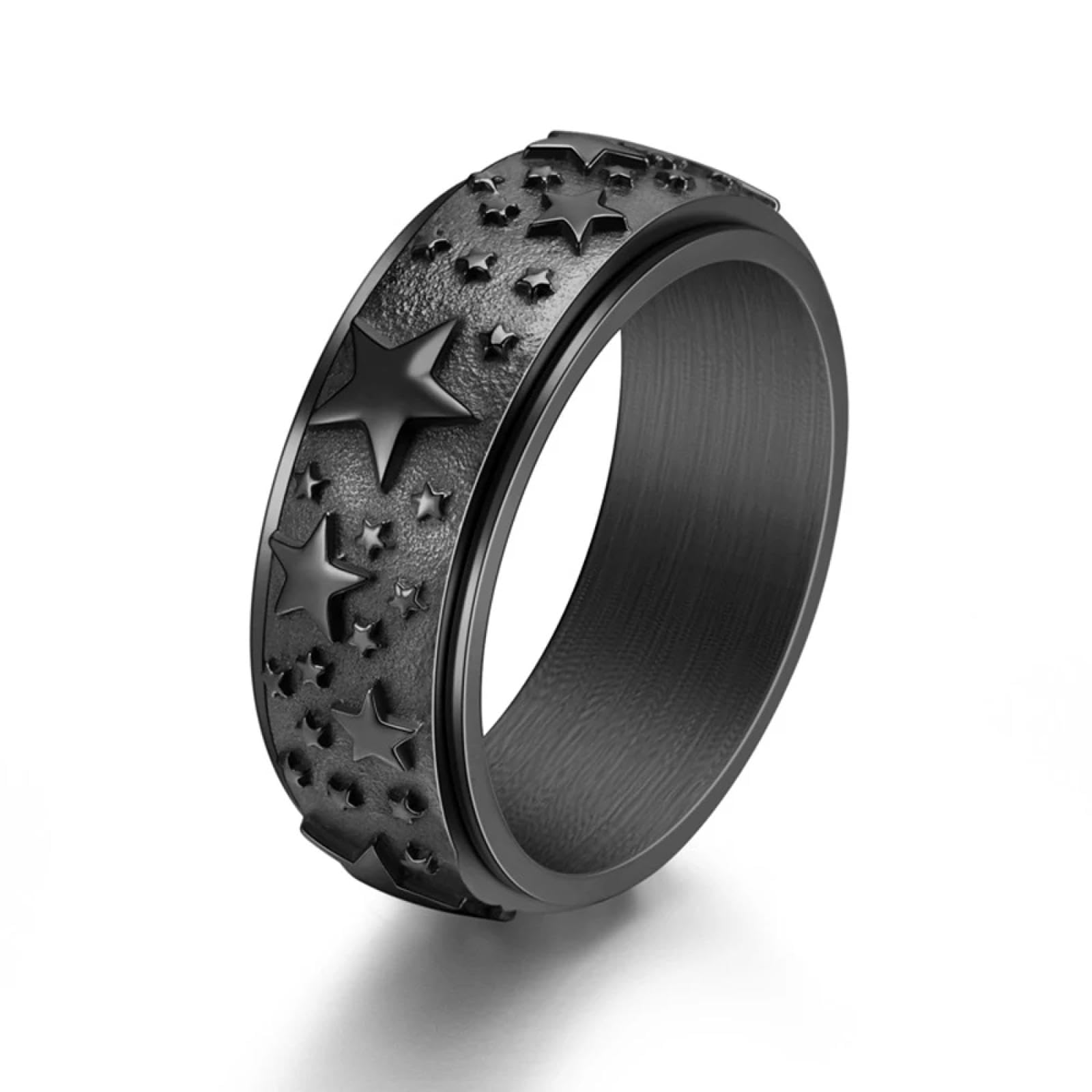Ring Ringe Damen Bijouterie Herren Edgy Pentagramm Spinner Ring Hypoallergen Drehbarer Schmuck Unisex Fidget Band Für Stressabbau Gothic