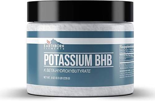 Earthborn Elements D-beta-hidroxibutirato de potasio 8 oz, BHB de potasio, siempre puro
