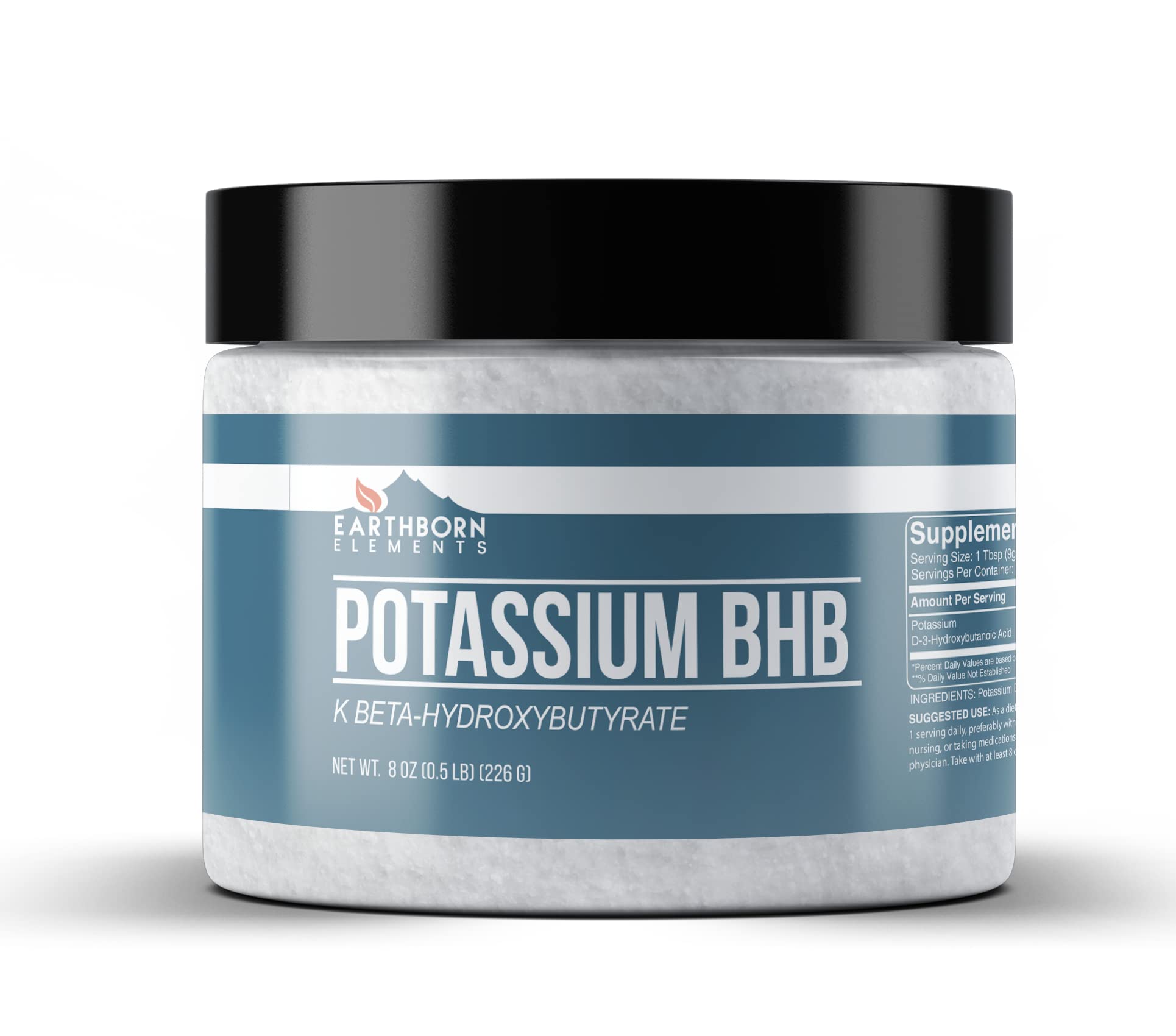 Earthborn Elements Potassium D-Beta-Hydroxybutyrate 8 oz, Potassium BHB, Always Pure