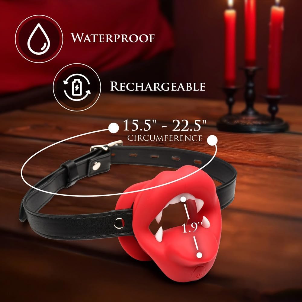 Vibrating Mouth Ball Gag for Men Women Couple Vibrator, Blowjob Oral Sex Toy Bondage Teeth Guard Open Mouth Ballgag Design, Premium Silicone Adjustable Strap Waterproof and Rechargeable