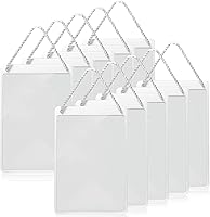 Aiofaervy 10-Pack White PVC Hanging Sign Holders 8.3x5.8 Inch - Clear Retail Display for Stores, Supermarkets, Exhibitions