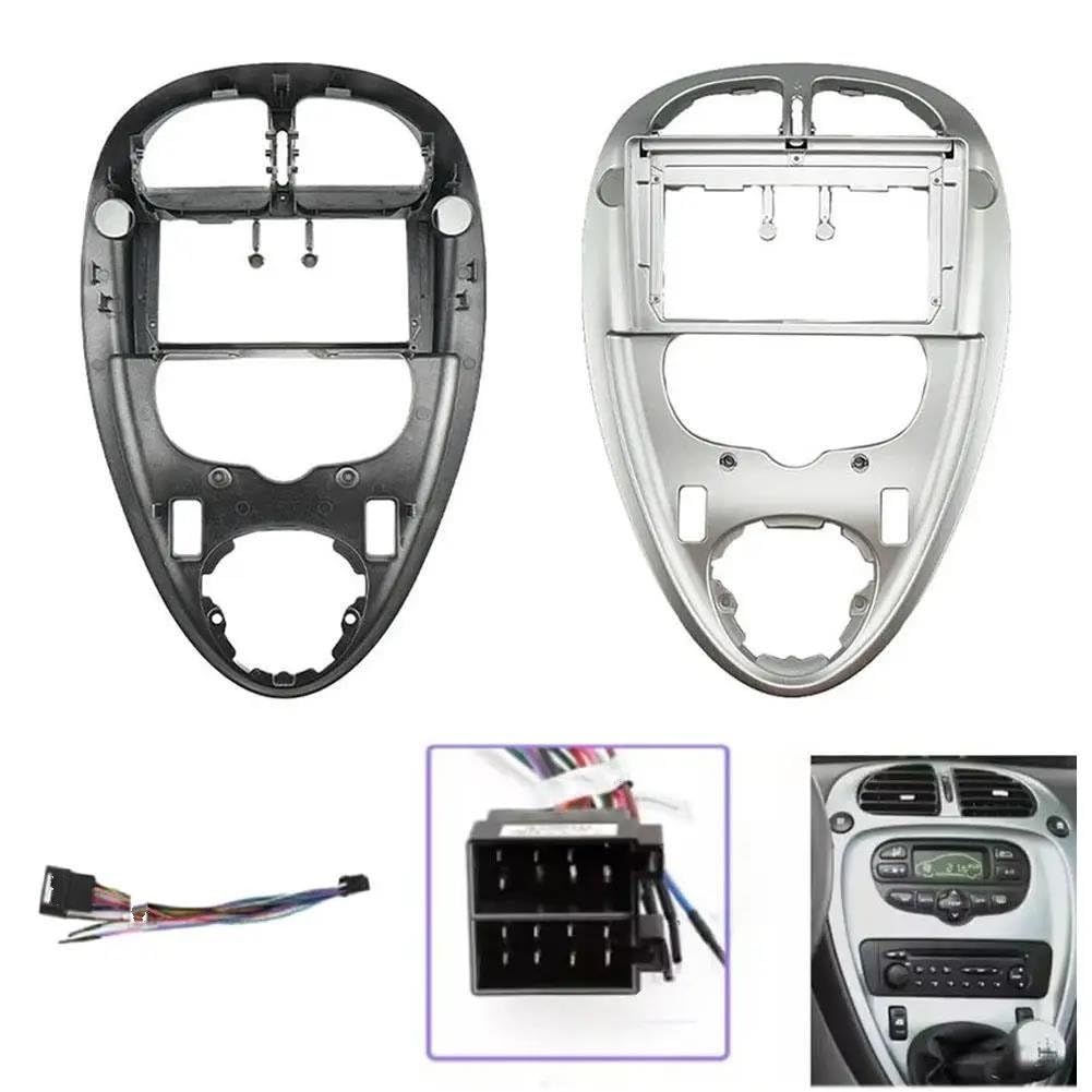 Panel Salpicadero Fascia Radio De Coche 9 Pulgadas Panel Video Reproductor Audio Marco Kit Montaje Tablero Cableado para Xsara para Picasso 1999 2000 2010(Set B)