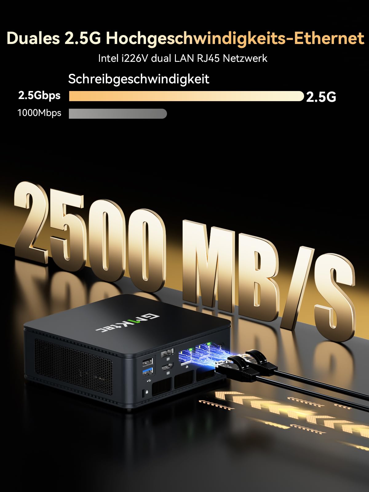 GMKtec Gaming Mini PC Ryzen 5 7640HS (stärker 6800H) mit grafikkarte AMD 760M, 32GB DDR5 RAM 512G M.2 SSD, Mini Desktop Computer mit Dual 2.5G LAN/WiFi 6E/Triple 4K Display/USB 4.0 für Spiele und Büro