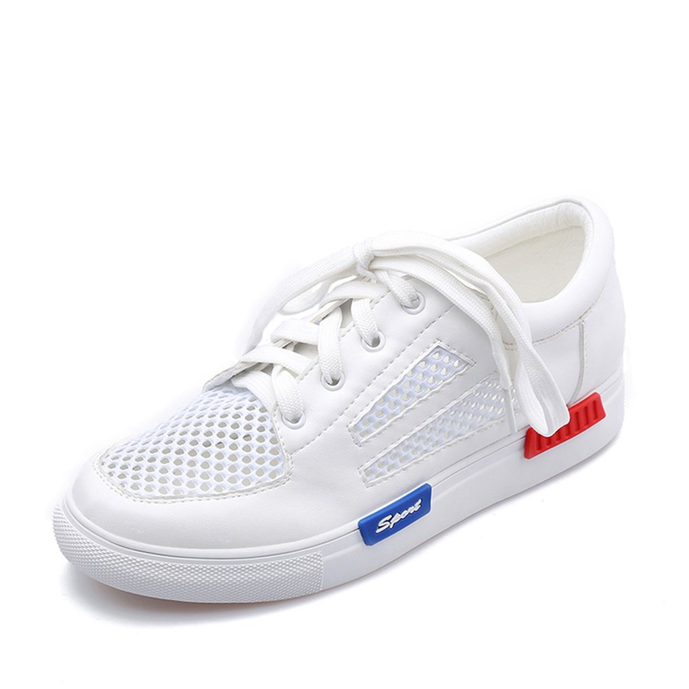 Espadrilles cuir à lacets baskets en maille respirante 23.3CM