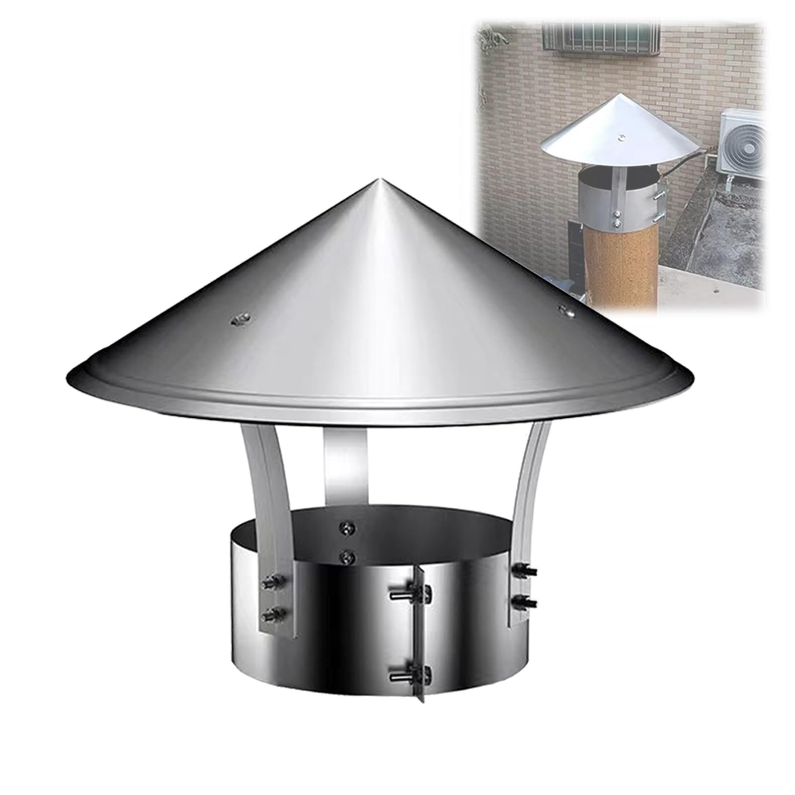 MYXJGNAIY Chimney Cap, Fireplace Chimney Cap, Rooftop Exhaust Vent Cap, with Adjustable Bottom, Exterior Stove Pipe Topper, for Vent Flue Family Kitchen Cooking (Size : 140mm/5.51in)