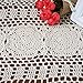 USTIDE Floral Hand Crochet Table Runner Doily Beige Lace Table Doilies Cotton Table Placemats Oval Table Runners, 11.8