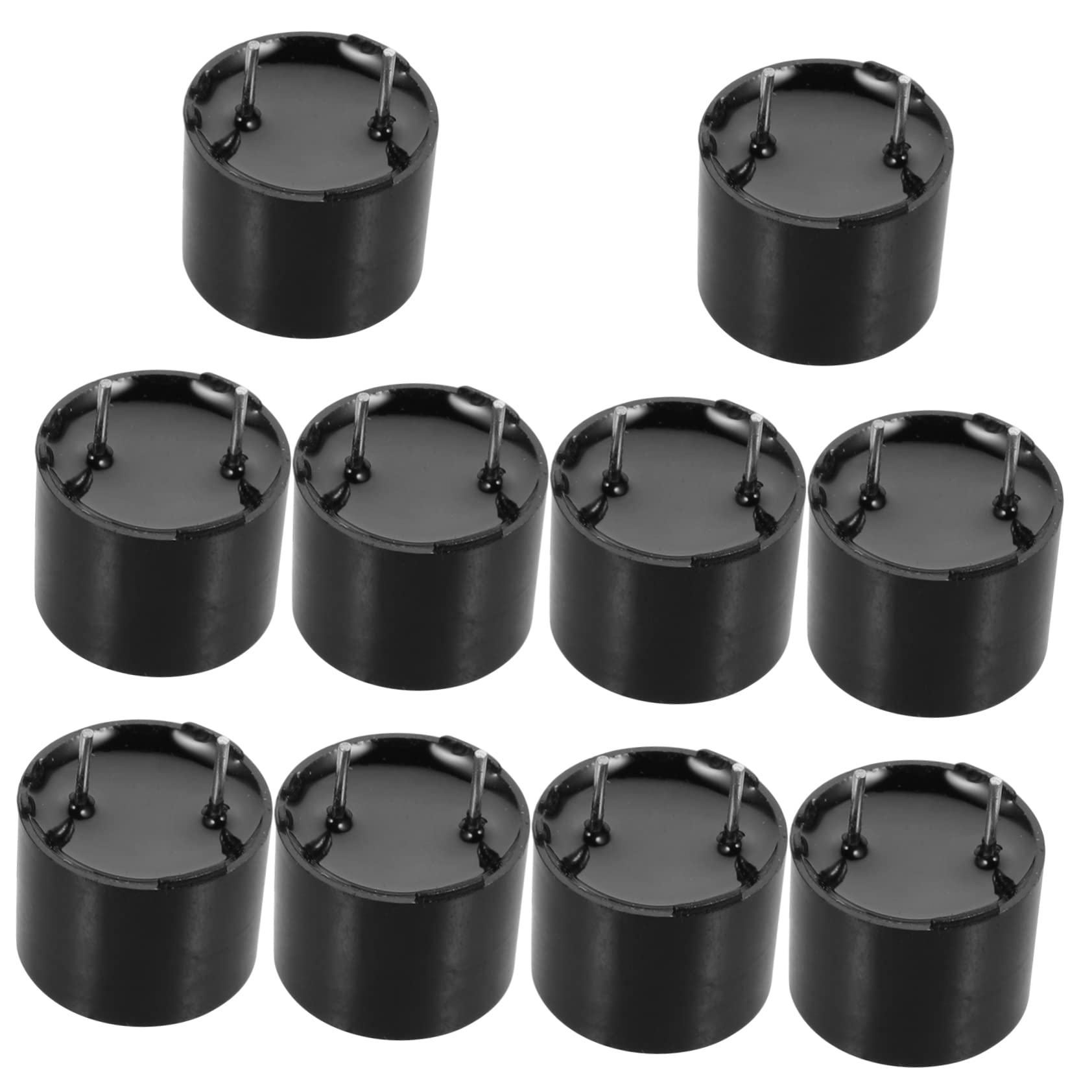 VILLFUL 10pcs 5v Buzzer Beeper 90s Alarm for Circuit High Decibels Alarm Piezo Alarm for Car High Decibels Buzzer Replacement Piezo Buzzer Alarm Ringer Piezo Electric Tone Buzzer Black Abs