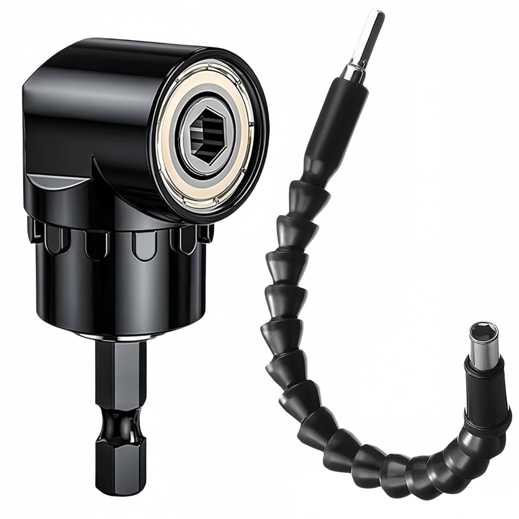 105°Winkelschrauber und 295mm Flexible Schaft Bits Bohrer Verlängerung,Multifunktions Winkel Bithalter mit 1/4-Zoll Magnetischen Bit Halter,Vorsatz Adapter für das Bohren des Schmalen Raumes