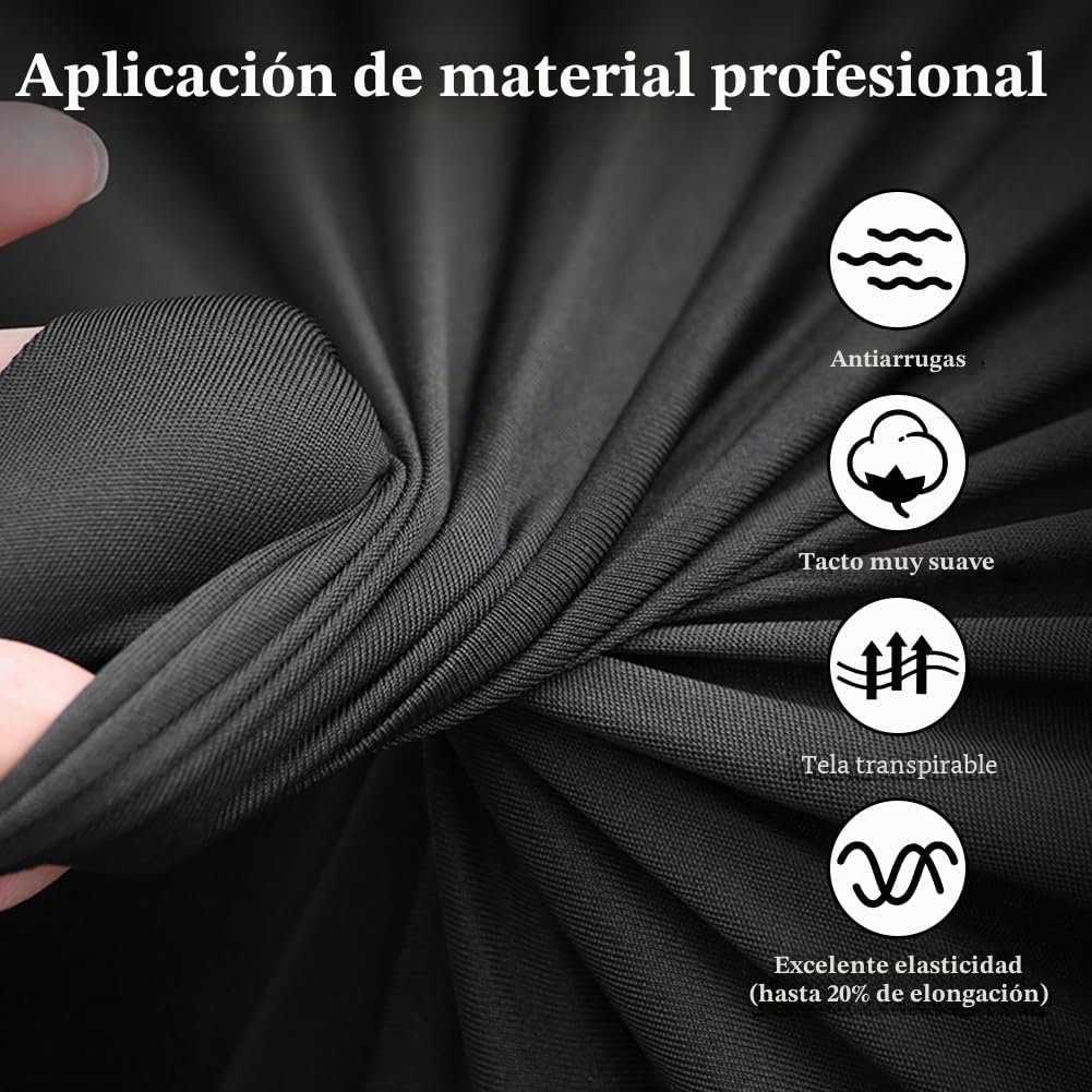 Cubierta de Coche Interior, Funda de Coche Deportivos Tela Elástico de Terciopelo Suave,Antipolvo Transpirable para Garaje Subterráneo,Show/Exhibición de Autos, L4.5~4.85m,Gris Rayas+Negro