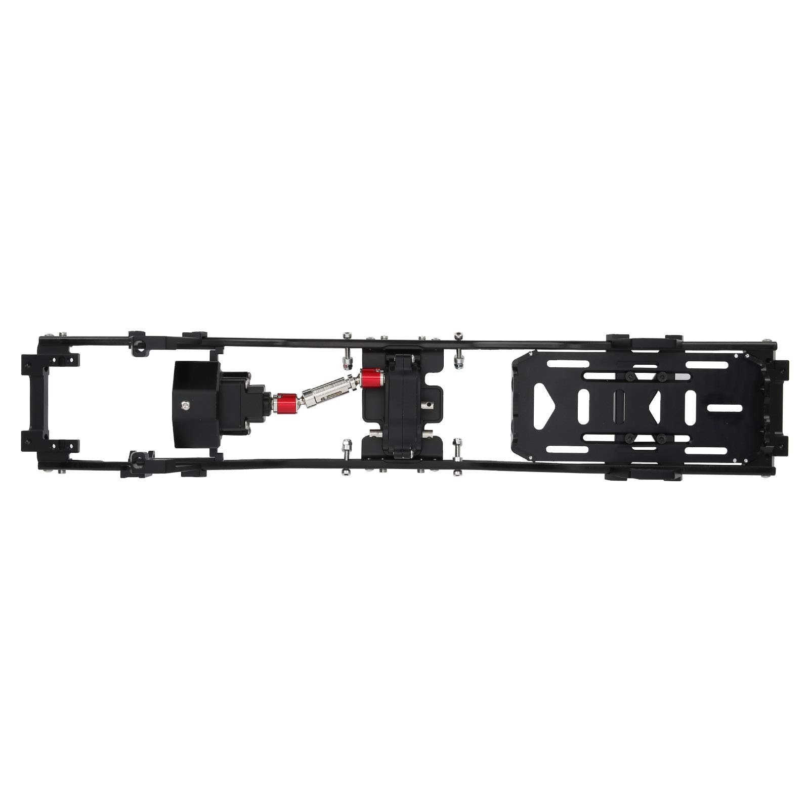Rozstaw Osi 313 Mm Metalowa Rama Podwozia Przednia Skrzynia Biegów dla Axial SCX10 II 1/10 Crawler RC CarBlack Jakość Wykonania Zgodna z Produktem 90047 Osiowa Nadaje się do Gąsienic 90046