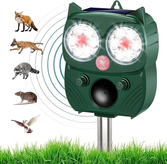 Cat Repellent Garden,Animal repeller,Waterproof Cat Repellent Solar,Flashing Light fox deterrent Repellent,Bird Control Cat Fox Dog Deterrent for Garden Yard Field Farm
