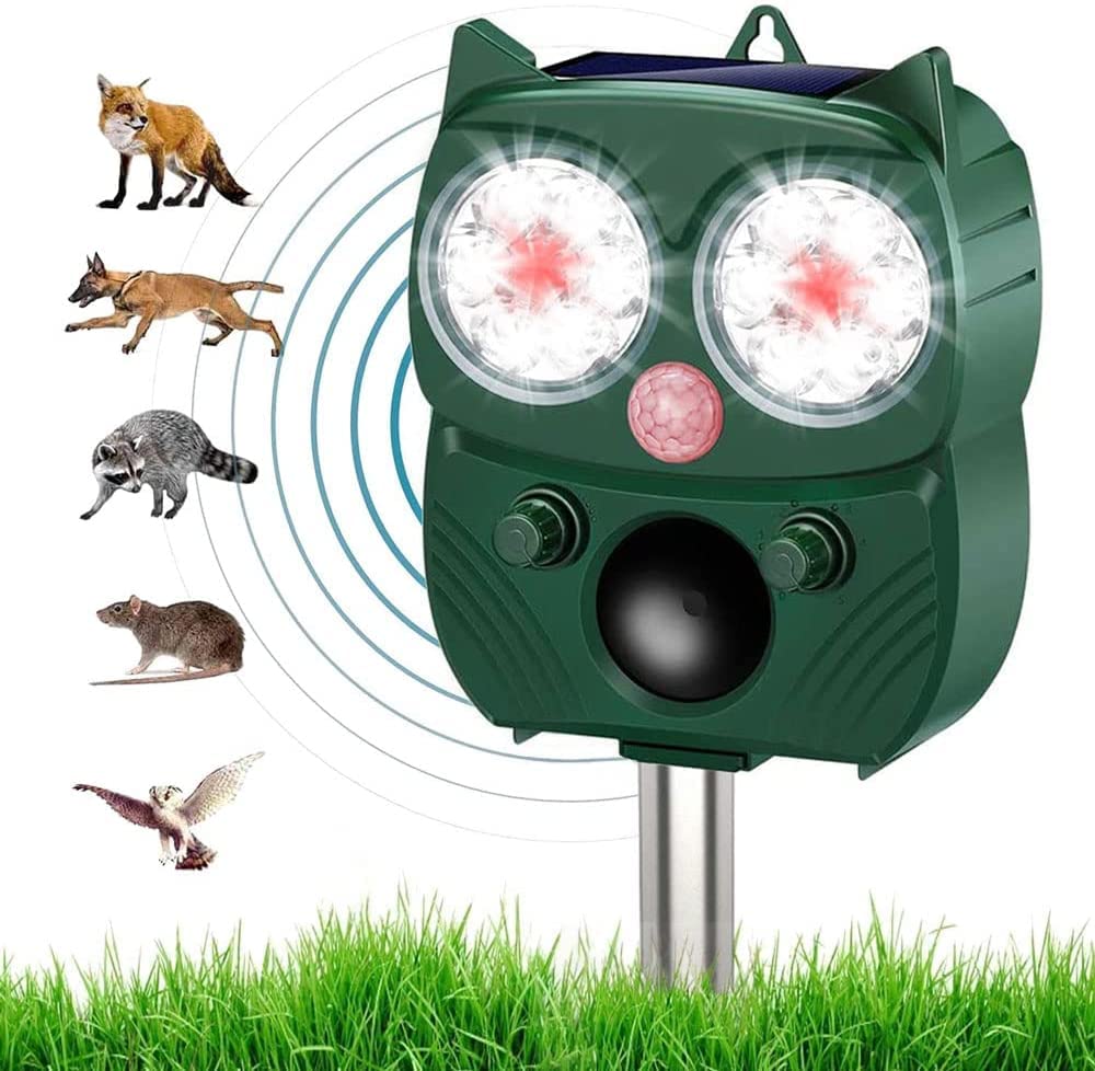 Cat Repellent Garden,Animal repeller,Waterproof Cat Repellent Solar,Flashing Light fox deterrent Repellent,Bird Control Cat Fox Dog Deterrent for Garden Yard Field Farm