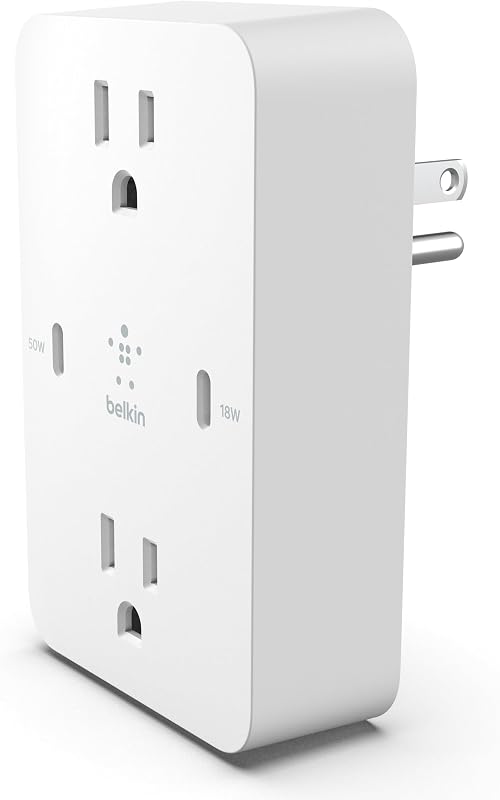 Extensor de múltiples salidas USB C, adaptador de enchufe de carga rápida | Carga segura para MacBook Pro, Chromebook, iPhone 17, Air, 16, 15, 14, Samsung Galaxy S25, Switch 2