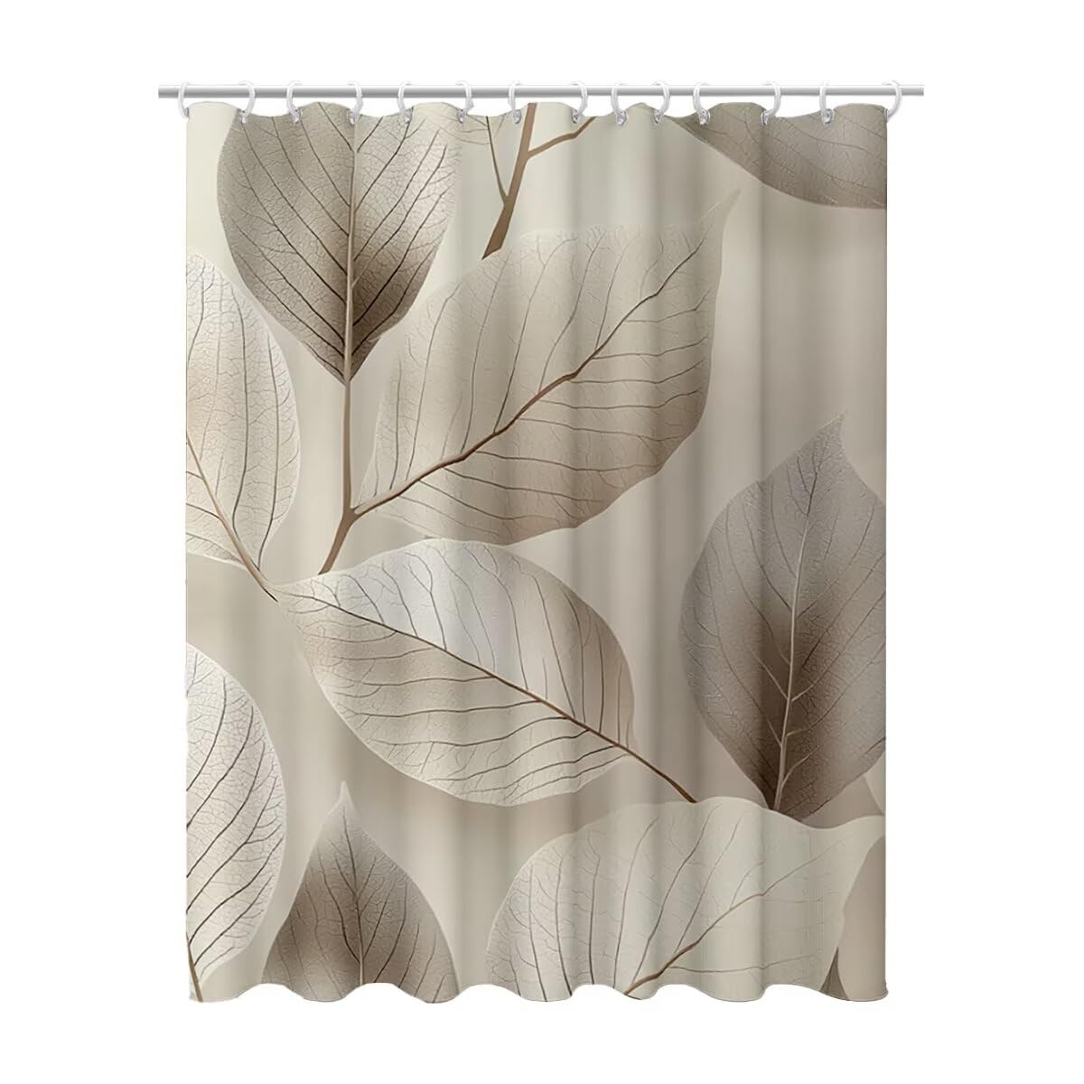 Rideau douche tissu anti éclaboussure imperméable gris 180x200 cm avec 12 crochets