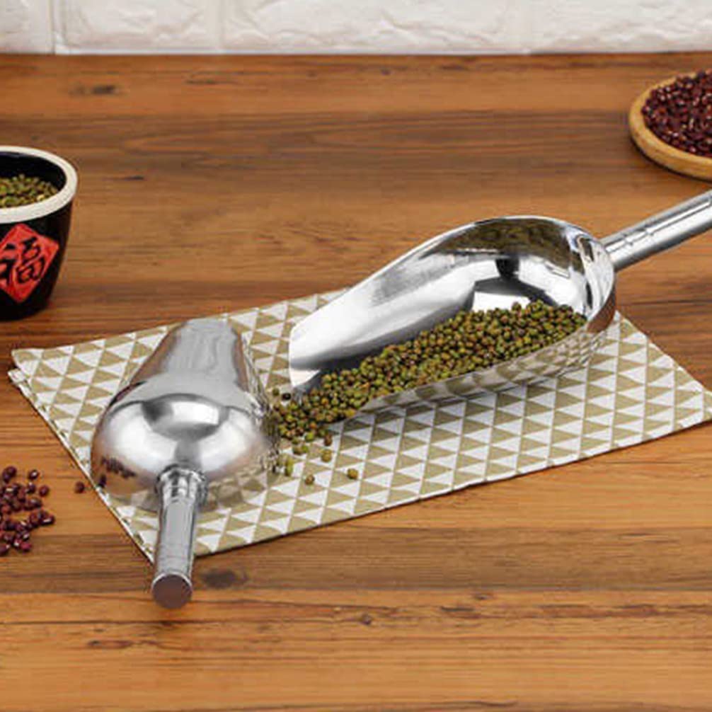 Cuchara para Hielo Palas para Cubitos de Hielo de Acero Inoxidable Comida Caramelo Grano Raspador Cuchara para café Cuchara dosificadora Tazas medidoras para Mascotas para Harina de Hielo Arroz Palo