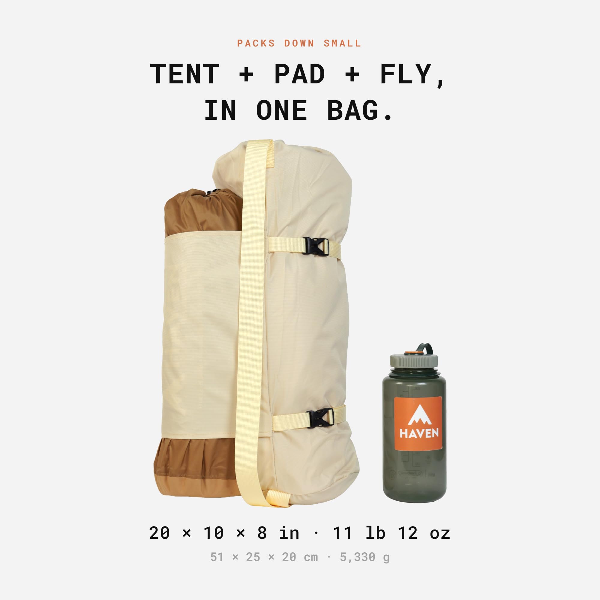 Haven Safari Lay-Flat Hängemattenzelt (Canopy Green) - Robustes Segeltuch-Hängemattenzelt für Camping - Inklusive dickem isoliertem Pad, XL-Regenfliege & Insektennetz (Glamping Hängematte)