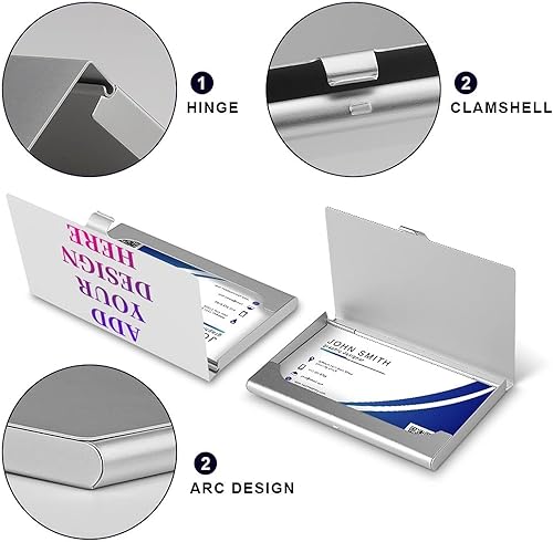 Miniatura 4 de 1-100 tarjeteros de aluminio personalizados para hombres, diseño de tu logotipo, nombre, foto, tarjeta de visita protectora de gran capacidad,