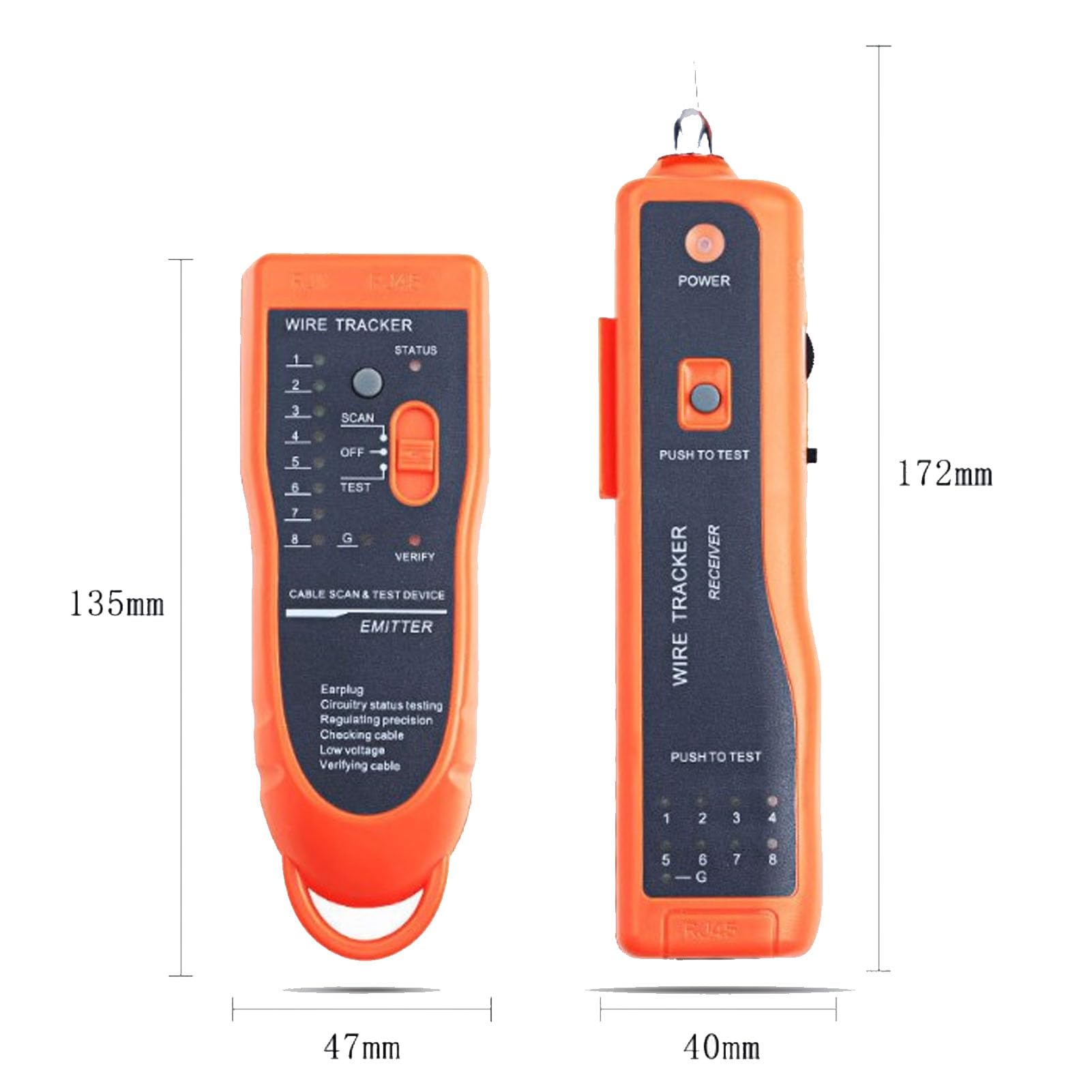 Lokalizator kablowy Detektor sieciowy Tester kabla Tester Multi -Communication do śledzenia linii telefonicznych Kable LAN Systemy elektryczne