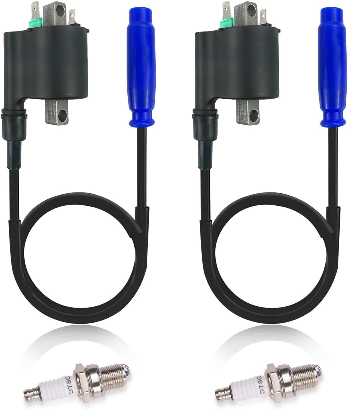2pcs Ignition Coil Spark Plug For Kawasaki Brute Force 750 KVF750 Teryx 750 KRF750 Teryx4 800 KRT800 Teryx 800 KRF800 21130-1071 21121-0721 21121-0039 21121-0725 21121-0716 21121-0717