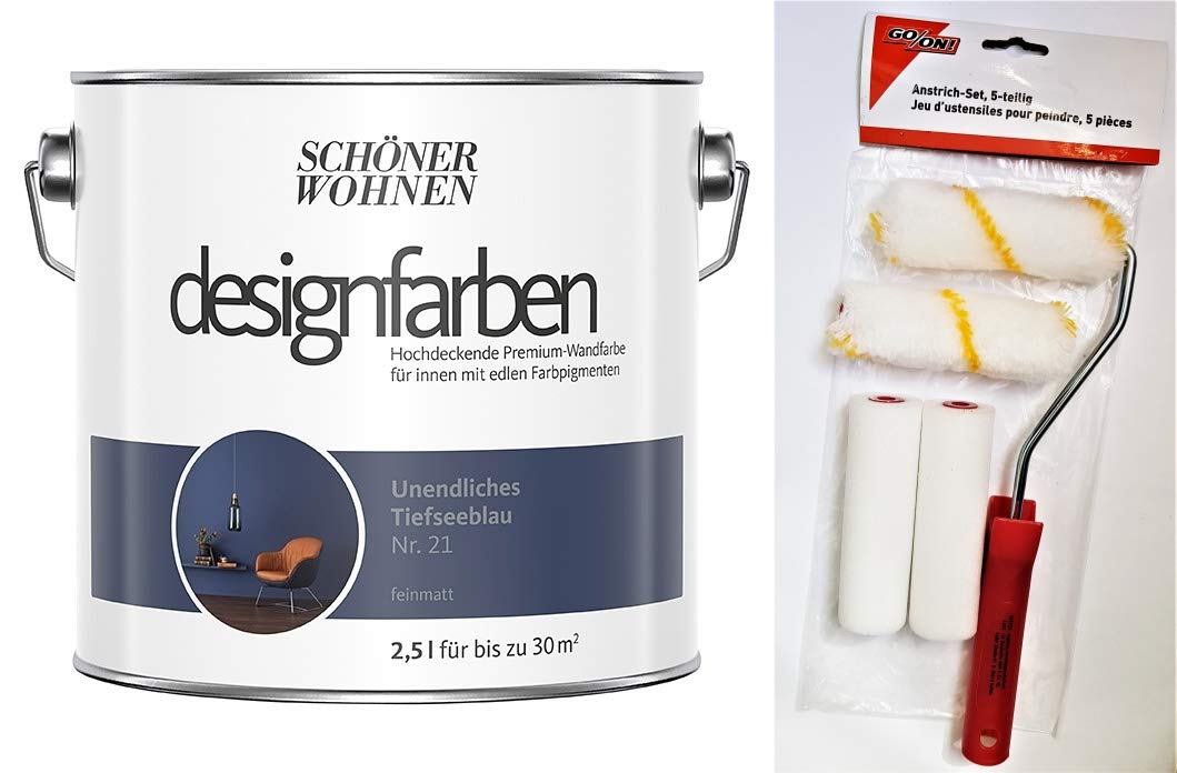 Schöner Wohnen Designfarben Feinmatte Wandfarbe (Nr 21 Unendliches Tiefseeblau)