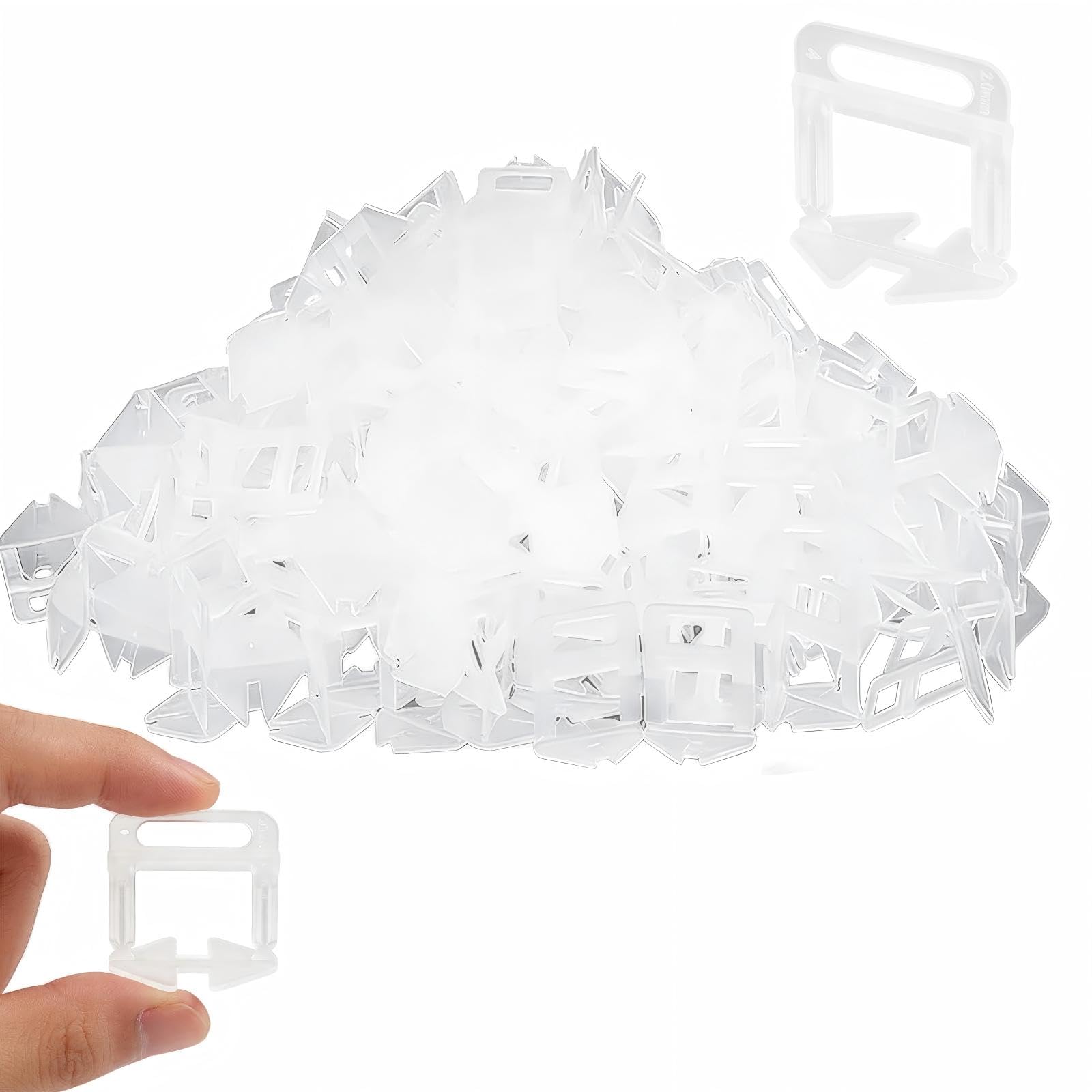 Sistema de Nivelación para Azulejos 600 Unidades, Herramienta de Nivelación para Cerámica, Cuñas para Azulejos y Base para Colocar Azulejos, Reutilizable, para Suelo y Paredes 2.0mm