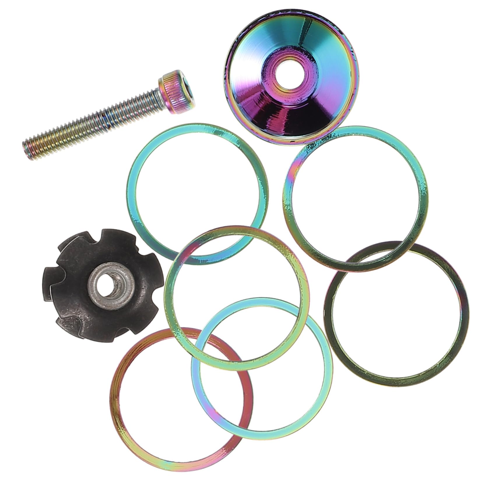 KESYOO Professional Grade Bike Front Fork Spacers 9pcs Aluminum Alloy Headset Washers for of Bicycles