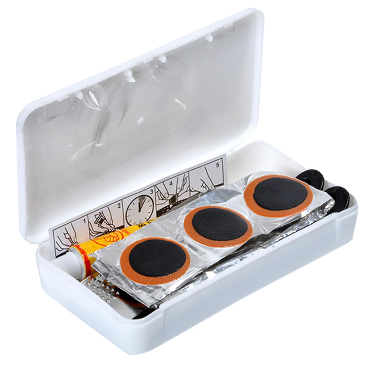 Parliky Bike Tire Patch Kit Complete Tire Repair Set Paste and File Durable Plastic Tools