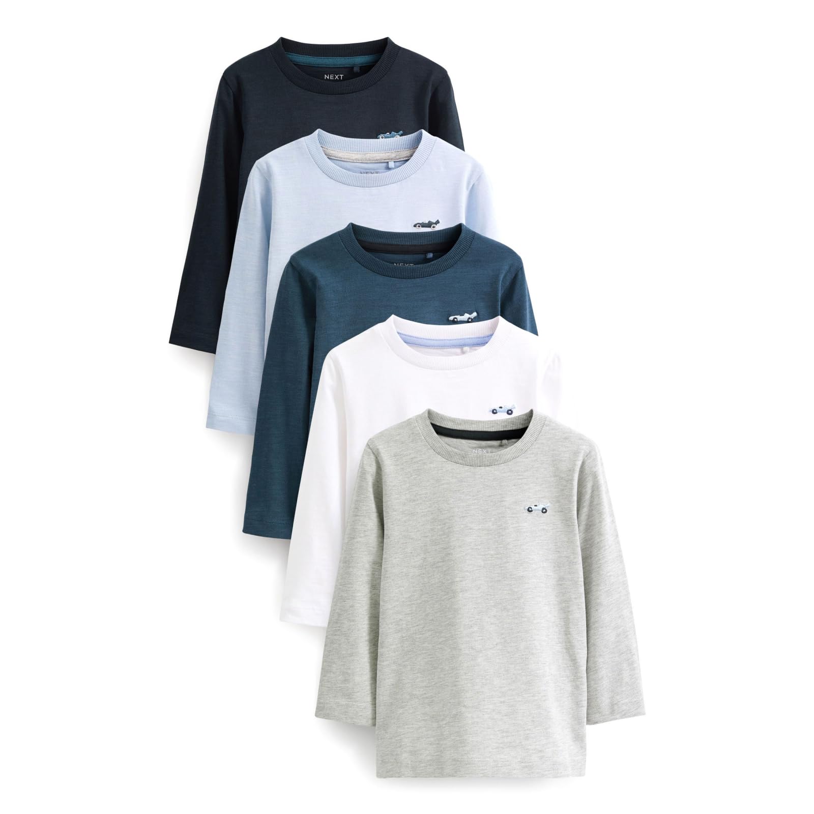 NEXT Ragazzo Confezione da 5 Magliette a Manica Lunga | Bambino, Standard, Pull On, Lavabile in lavatrice