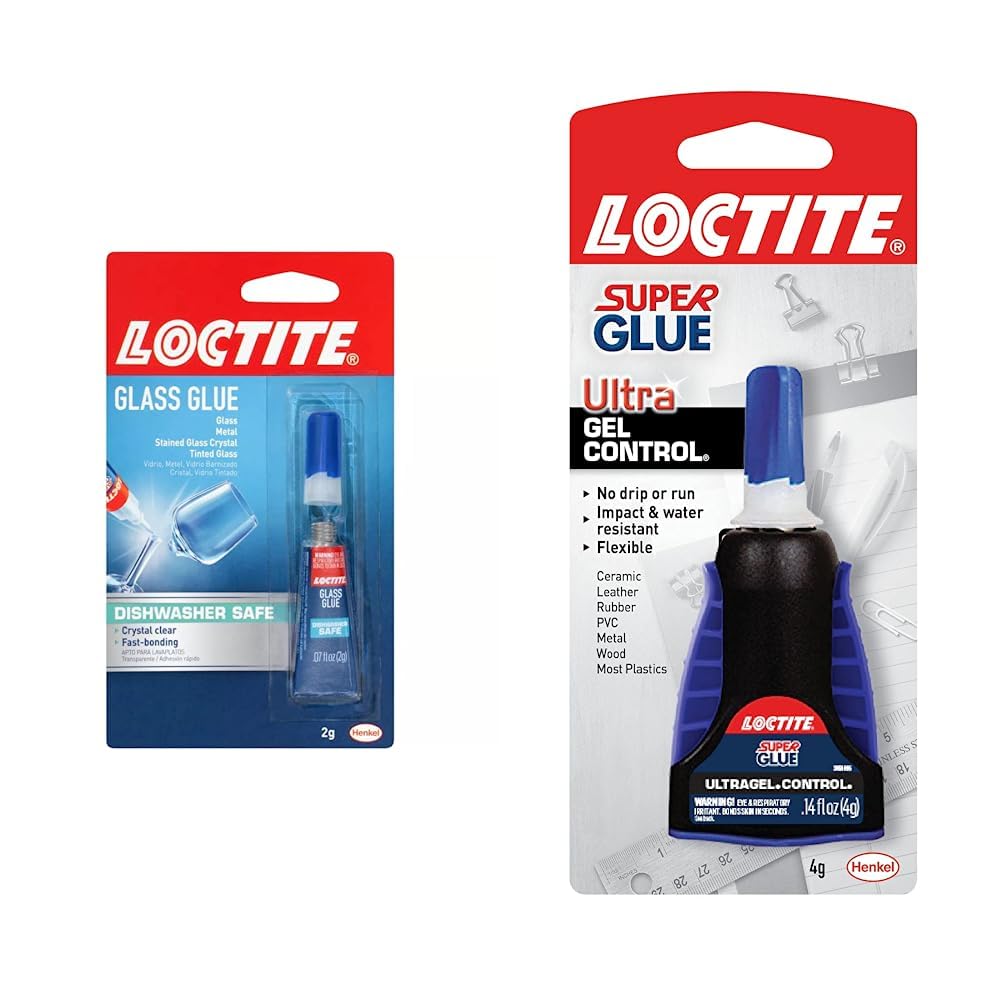 Loctite Glass Glue, 0.07 Oz, 1, Tube & Super Glue Ultra Gel