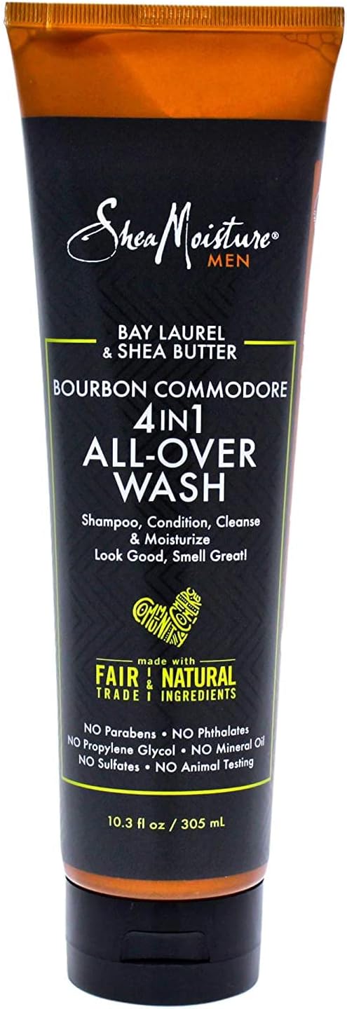 Shea Moisture Bay Laurel & Butter Bourbon Commodore 4-in-1 All-over Body Wash