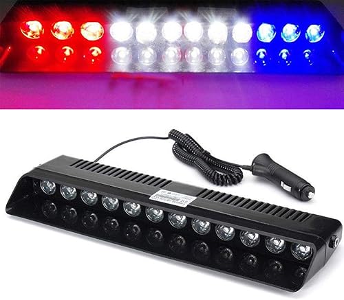 Miniatura 7 de XT AUTO 12 V Ventosa de luces intermitentes barra de luz de advertencia de tablero interior de parabrisas espectroscópica de emergencia de automóvil