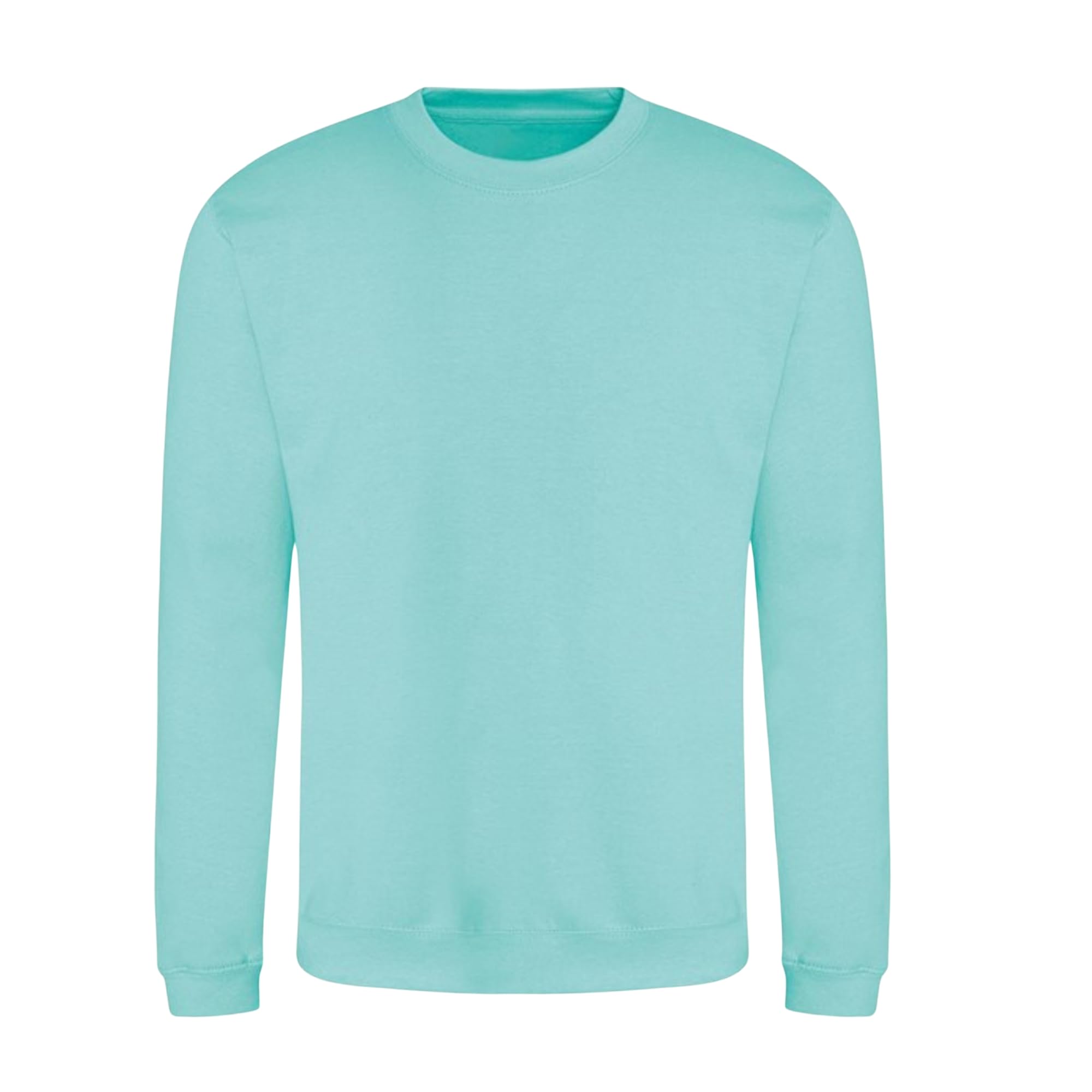Aremie Men's Sweatshirt, Plain Crew Neck Pullover Jumper, Peppermint, Medium