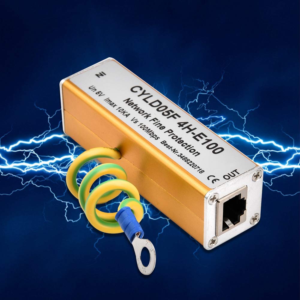 Adattatore RJ45 RJ11, Protezione Contro le Sovratensioni Thunder Illuminazione Paraorecchie Audio Silenziatore Rete Ethernet Protezione Scaricatore 5V