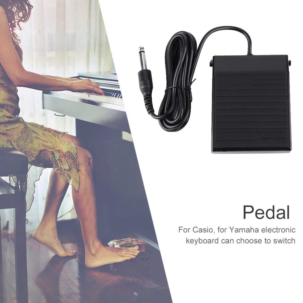 Sustain-Pedal für Keyboard, WTB004 Universelles Klavierpedal Geräuscharmes Halbpiedal Pianoaccessoire Polarisierbarer Schalter Pedal für Klavier und elektronisches Keyboard